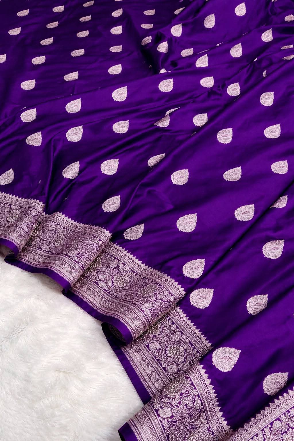 Ethnic Ivory Beige Mashru Silk Saree with Banarasi Weave
