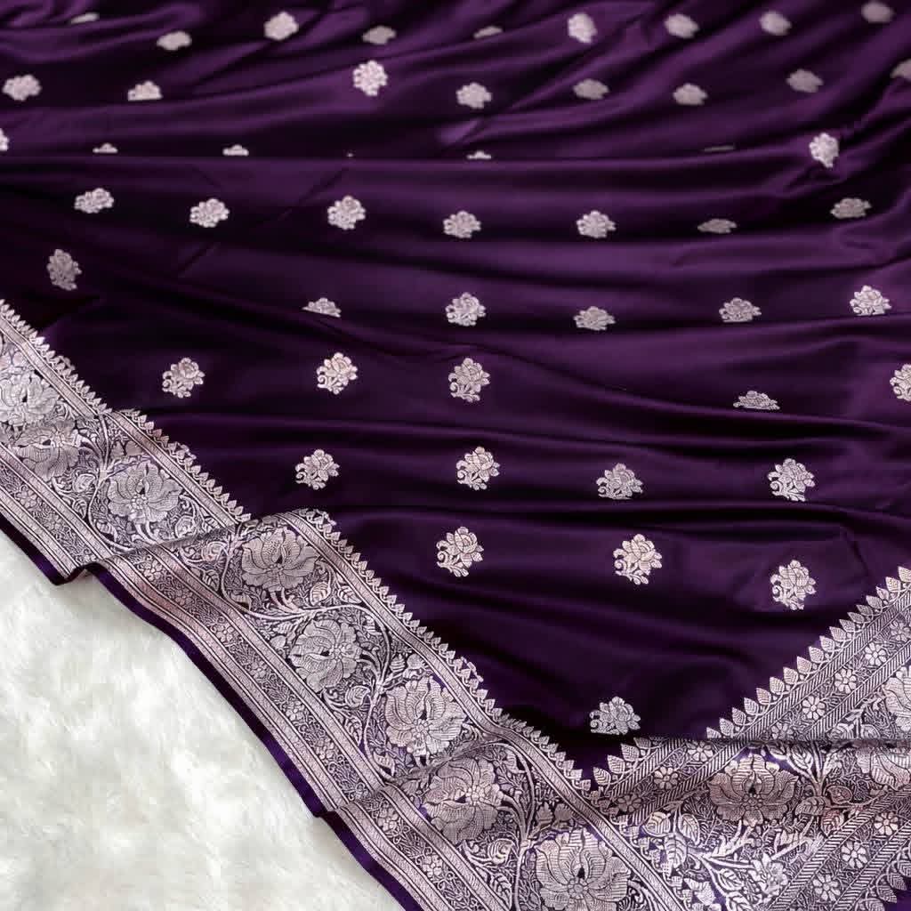 Wedding Wear Onion Pink Mashru Silk Saree with Floral Design