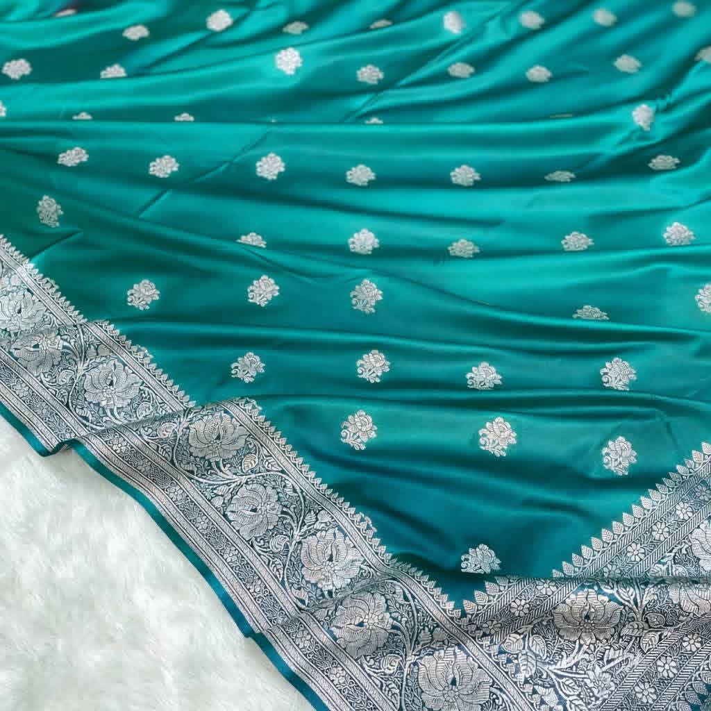 Ethnic Wine Red Mashru Silk Saree with Floral Design