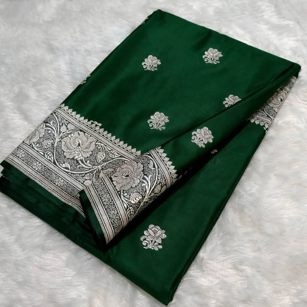 Traditional Sky Blue Mashru Silk Saree with Jacquard Pattern