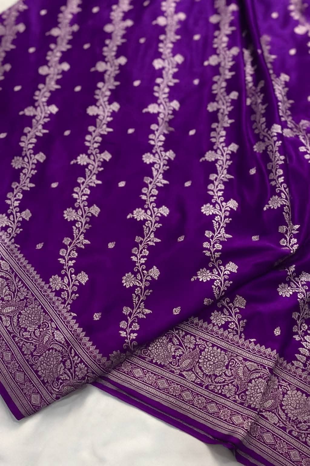 Premium Ivory Beige Mashru Silk Saree with Premium Shine