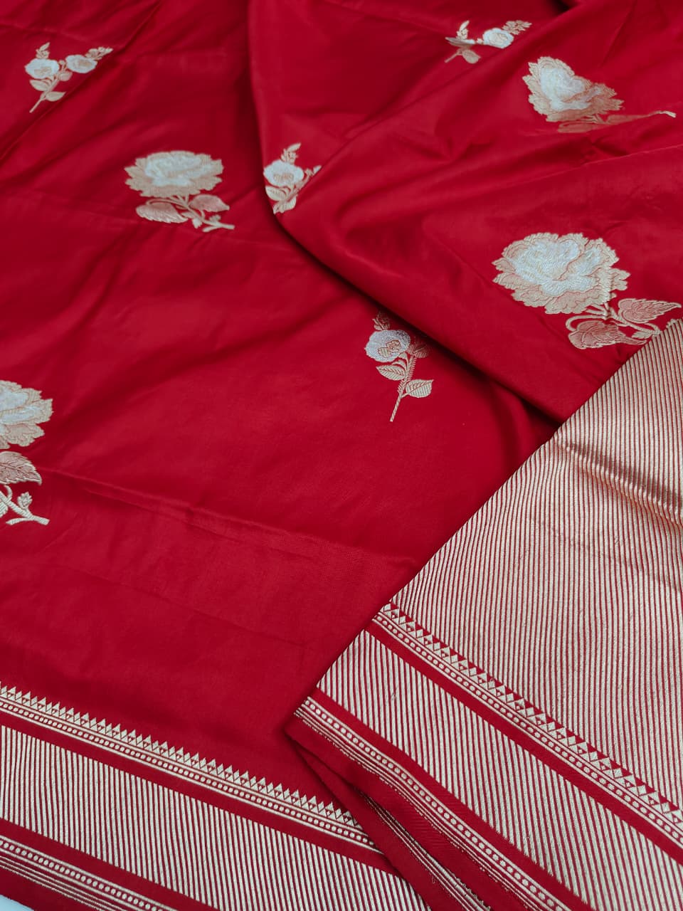 Wedding Wear Katan Mashru Pure Banarasi Katan Satin Mashru Silk Kadhua Saree