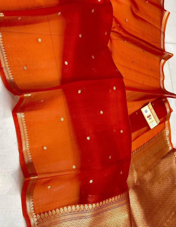 Luxury Sona Roopa Silk Pure Banarasi Katan Satin Mashru Silk Kadhua Saree