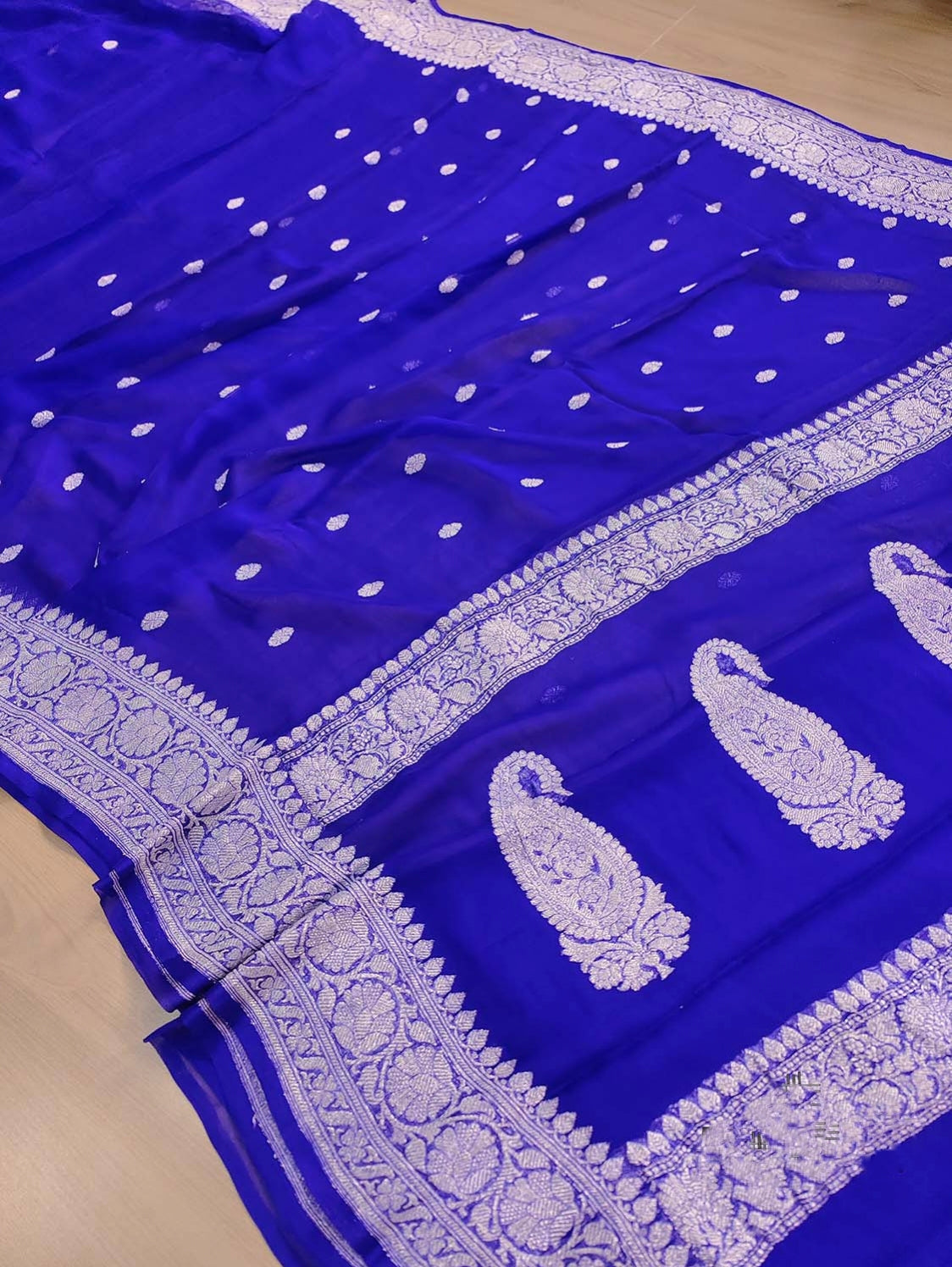 Premium Khaddi Chiffon Handloom Saree  Elegant Traditional Weave