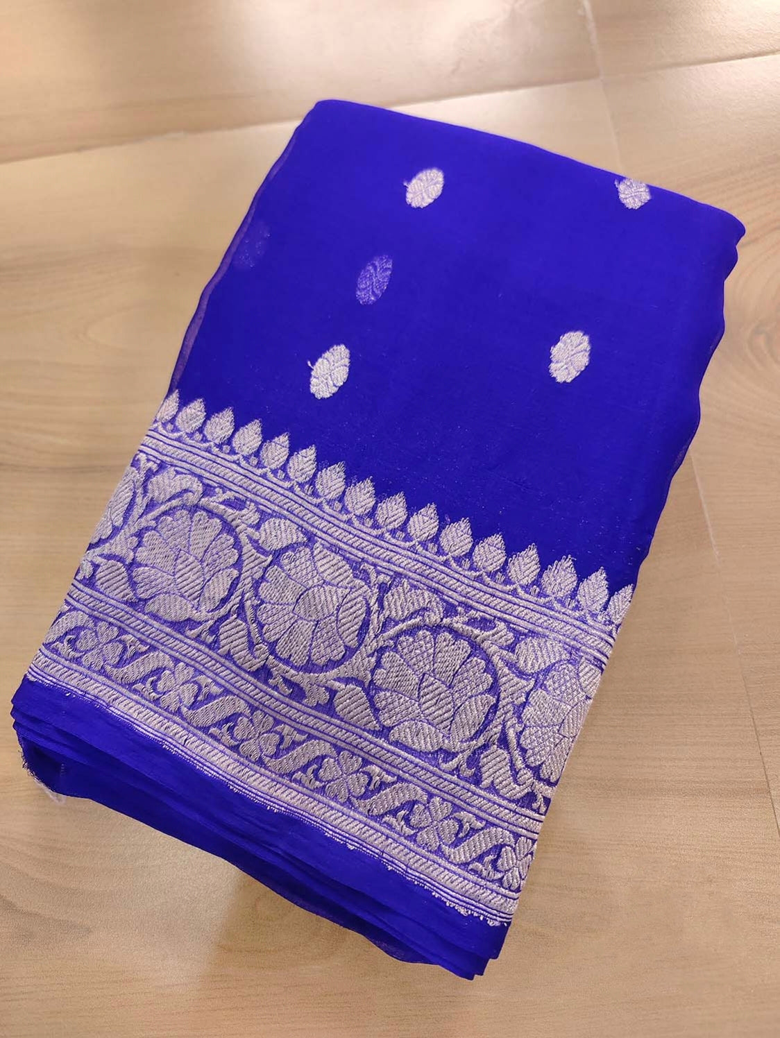 Premium Khaddi Chiffon Handloom Saree  Elegant Traditional Weave