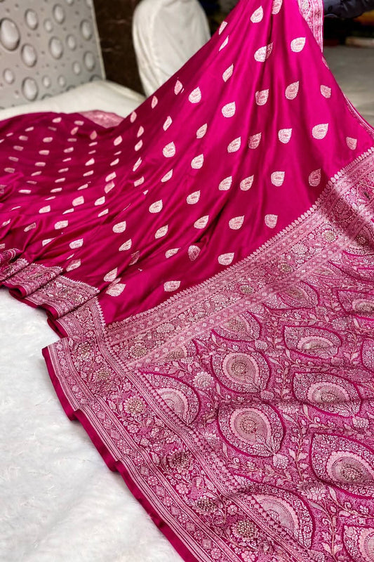 Ethnic Wine Red Mashru Silk Saree with Soft Texture