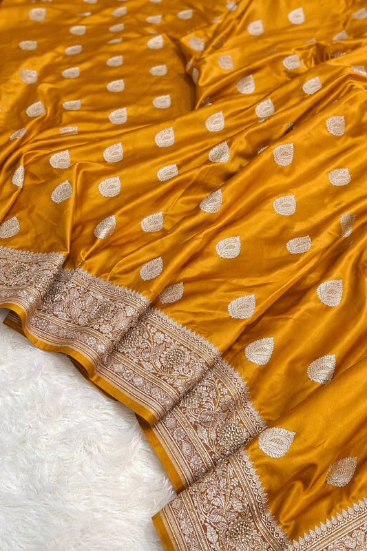 Handwoven Royal Blue Mashru Silk Saree with Art Silk Finish