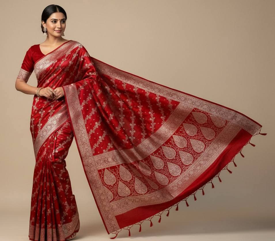 Luxury Onion Pink Mashru Silk Saree with Golden Weaving