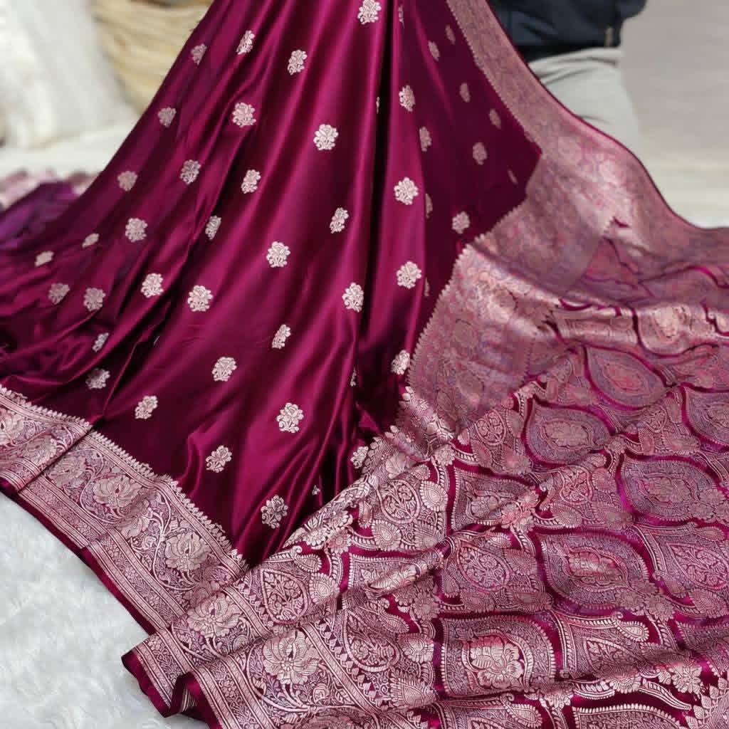 Premium Mustard Gold Mashru Silk Saree with Banarasi Weave
