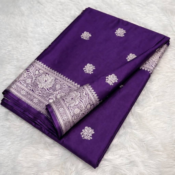 Designer Emerald Green Mashru Silk Saree with Floral Design