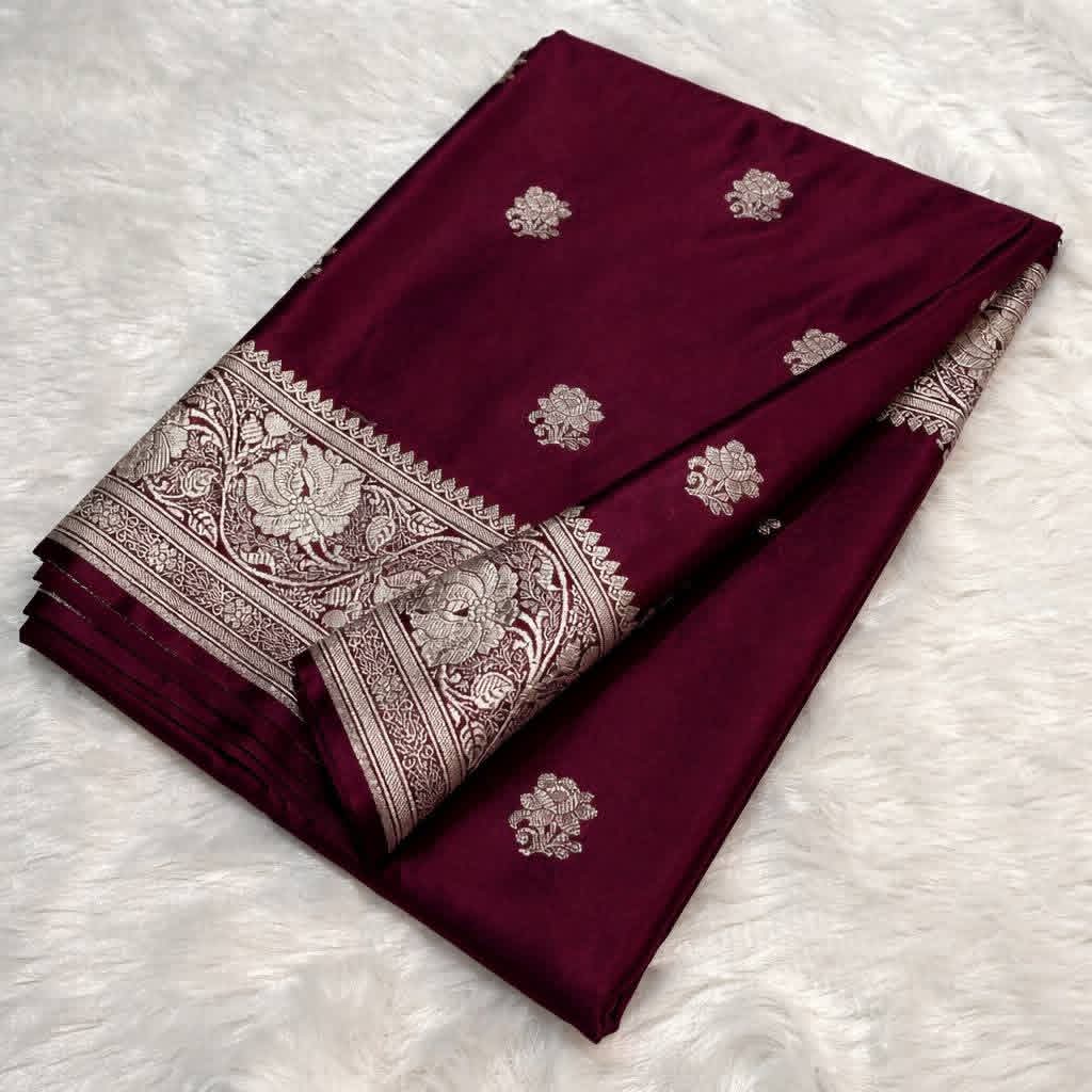 Premium Lavender Purple Mashru Silk Saree with Soft Texture