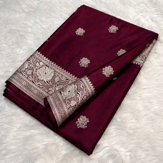 Premium Lavender Purple Mashru Silk Saree with Soft Texture