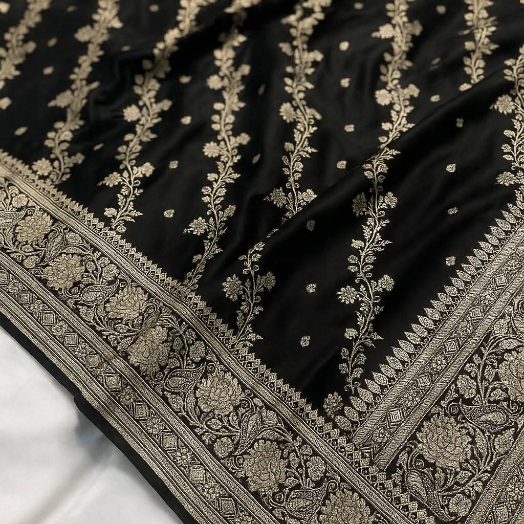 Elegant Mustard Gold Mashru Silk Saree with Zari Border