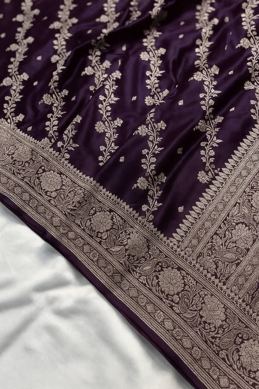 Classic Rose Pink Mashru Silk Saree with Golden Weaving