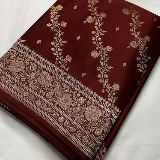 Premium Emerald Green Mashru Silk Saree with Premium Shine