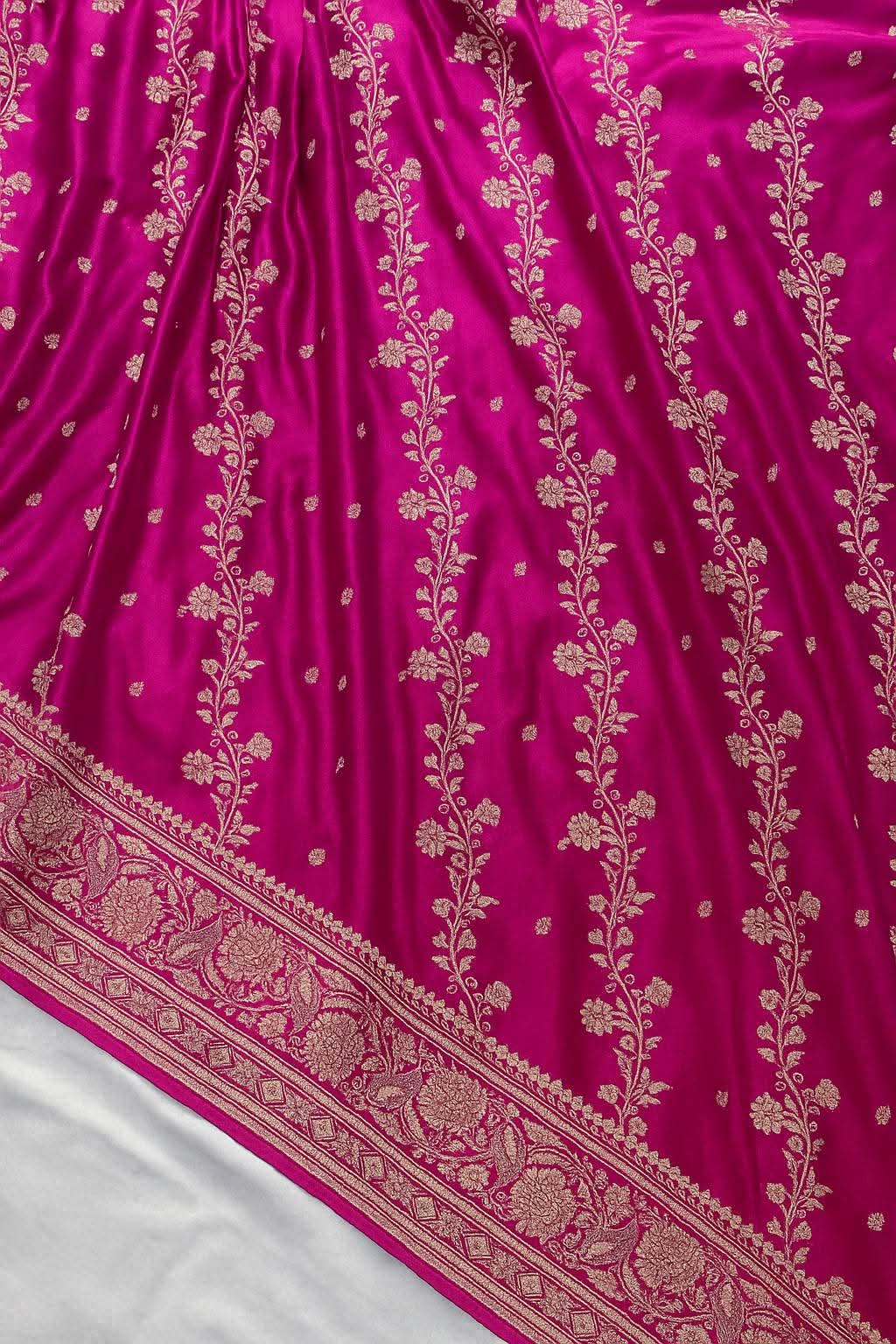 Designer Maroon Mashru Silk Saree with Zari Border