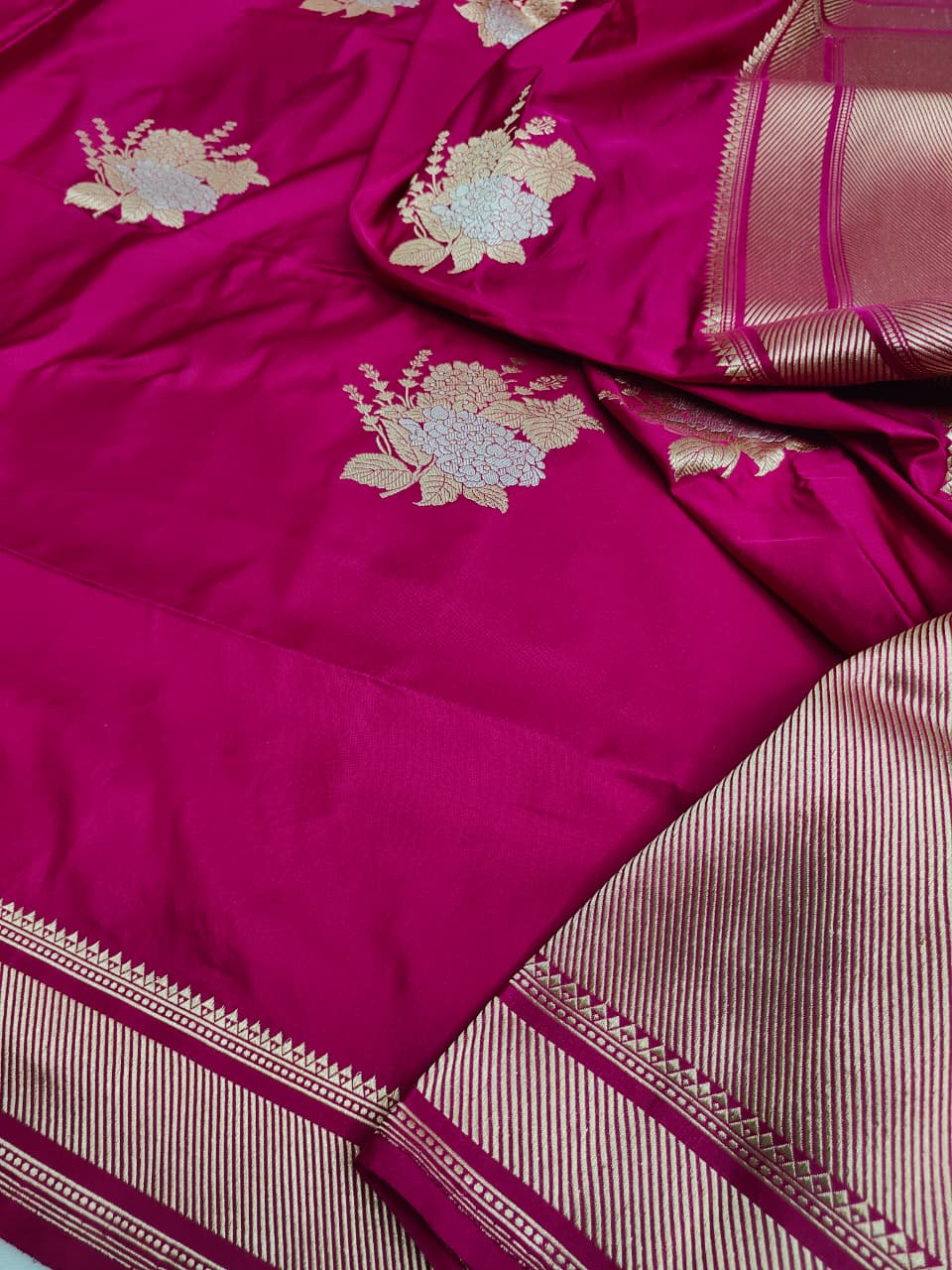 Antique Banarasi Kadhua Pure Banarasi Katan Satin Mashru Silk Kadhua Saree