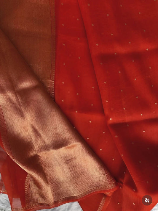 Kadhua Weaved Masterpiece Pure Banarasi Katan Satin Mashru Silk Kadhua Saree